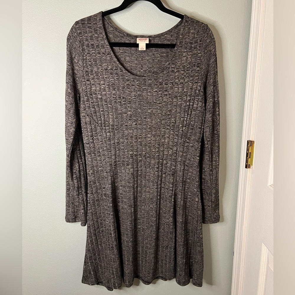 Mossimo Supply Co. Heather Gray Long Sleeve Dress